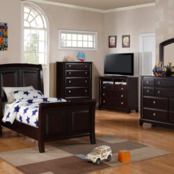 Twin Bed Stylish Contemporary - Cappuccino