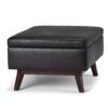 Owen - Coffee Table Storage Ottoman - Distressed Black - Image 3