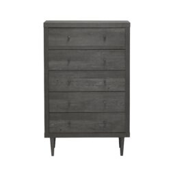 Nystrom - Mid Century Modern 5 Drawer Dresse - Gray
