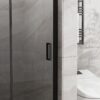 Bifold - Frameless Glass Shower Door 1 / 4" Tempered Clear Glass Pivot Swing Panel - Black - Image 5