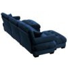 Modern U Shape Modular Sectional Sofa Couch With 2 Movable Ottomans 3 Seat Corner Sofa With Pillows And Bolstered Armrests - Blue - Image 13