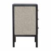 Faux Leather Nightstand, 3 Drawer - Black - Image 5