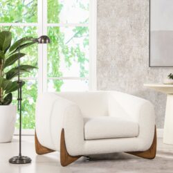 Alpine - Sherpa Arm Chair - Ivory White