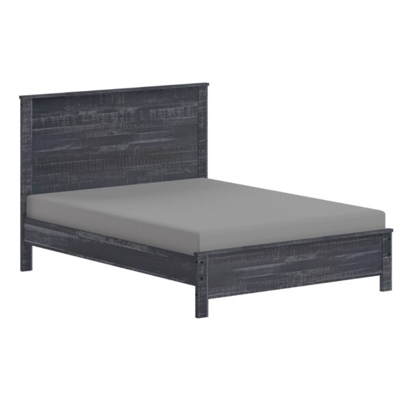 Albany - Full Bed Frame With Headboard, Heavy Duty Modern Rustic Design - Gray