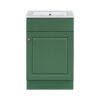 20" Bathroom Vanity With Sink, Freestanding Cabinet With Door Shelf And Adjustable Shelf, And Ceramic Construction - Green - Image 11