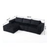 Modern Minimalist Modular Sectional Sofa, L - Shape Upholstered Cloud Couch With Deep Seats, Chaise For Living Room - Black - Image 3