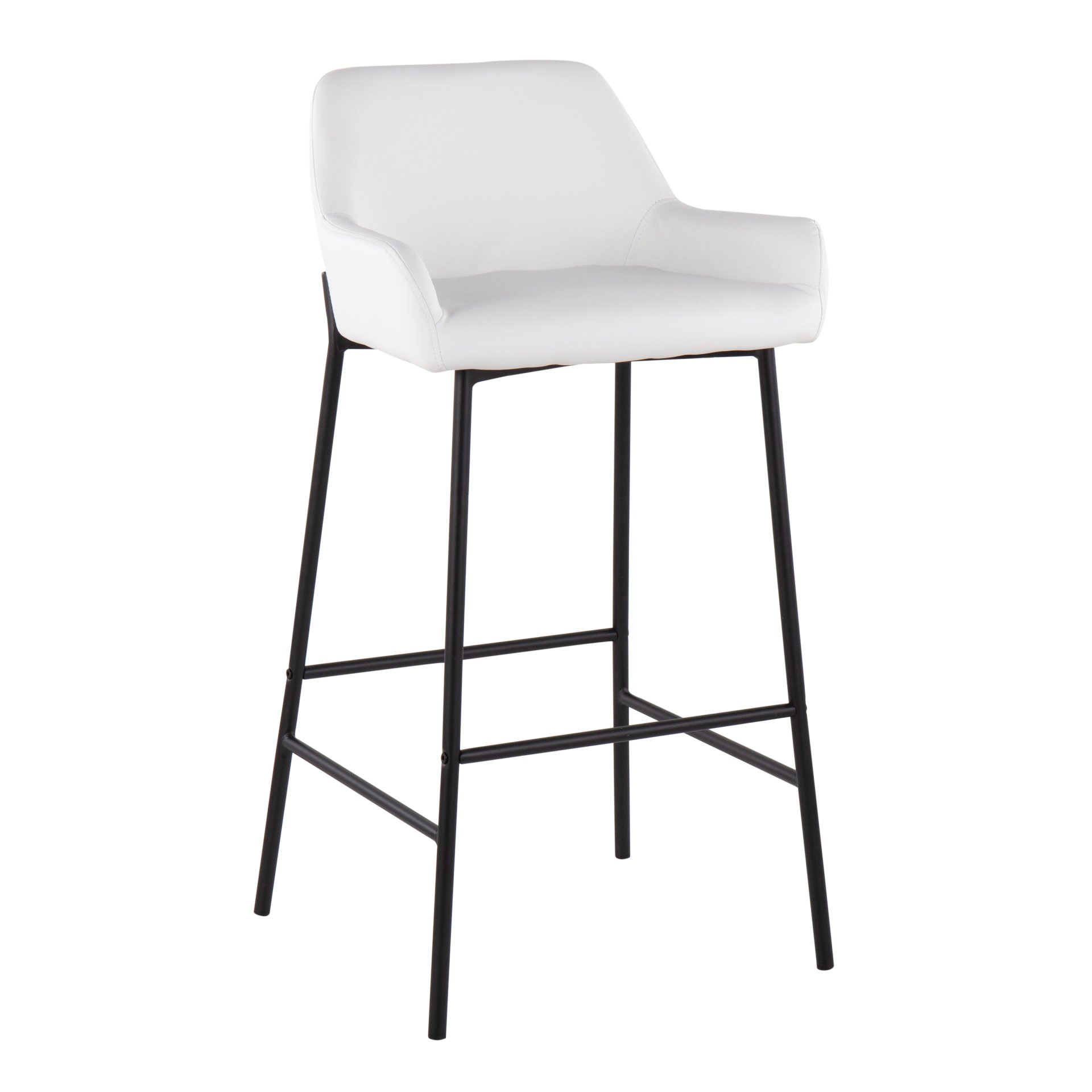 Daniella - Industrial, Fixed Height Bar Stool (Set of 2) - Black / White - Image 2