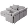 Sectional Sofa Modular Sofa U - Shaped Sofa Couch Sofa Bed L - Shaped Sofa With A Movable Ottoman And Two USB Ports For Living Room - Light Gray - Image 17