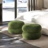 Nest - Low Round Upholstered Ottoman - Moss Green - Image 5