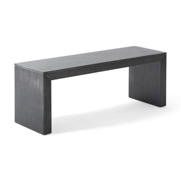 Farmhouse Style Acacia Wood Dining Bench Durable Rustic Design - Black
