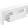 TV Stand, Console, Media Entertainment Center, Storage Cabinet, Glossy Contemporary & Modern - White - Image 13