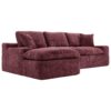 Cloud Sectional Sofa Upholstered Sofa Couch With Double-Layer Cushion And Side Pockets - Red - Image 19