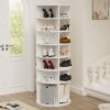6 Tier Spinning Shoe Rack, Free Standing, 360° Revolving Shoe Organizer - White - Image 12