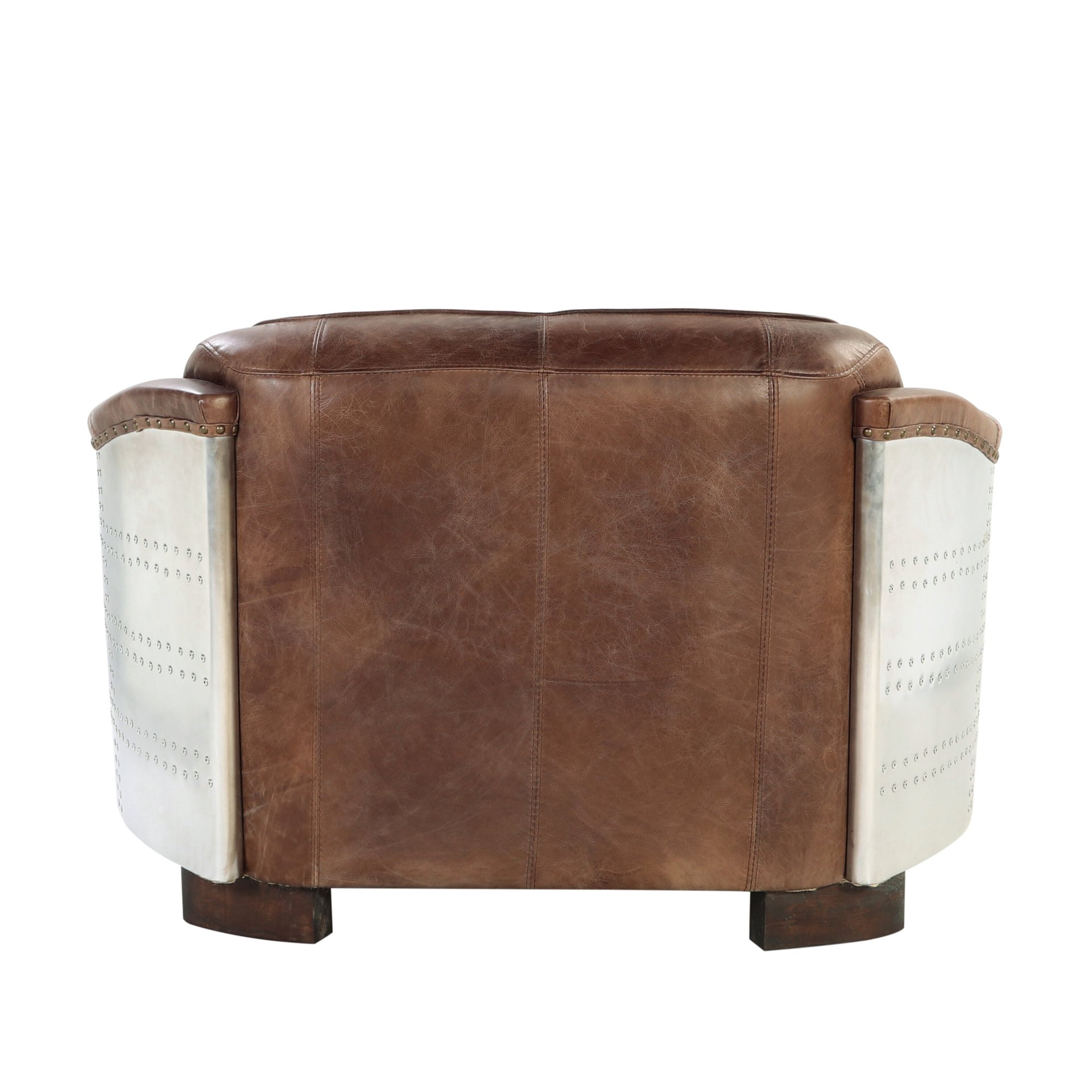 Brancaster - Grain Leather Loveseat - Brown - Image 5