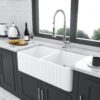Sink 33" Double Bowl Apron Front Kitchen Sink 50 / 50 - White - Image 6