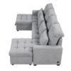 Oversized U - Shaped Sofa Versatile Sectional Sofa Pull Out Sofa Bed With Double Storage Chaise Lounges And 2 USB Ports For Living Room - Gray - Image 19