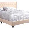 King Upholstered Transitional Bed - Beige - Image 2