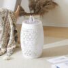 Ruby - Boho Mosaic Side Table With Ceramic Tile Top And Iron Frame - White - Image 6