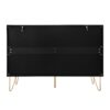 Modern 6 Drawer Dresser, Modern Dresser With Metal Handles, Storage Chest Of Drawer, Wide Dresser Drawer Organizers With Carving Design For Bedroom, Living Room, Hallway - Black - Image 8