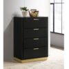 4 Drawer Bedroom Chest With Furniture - Black / Gold - Image 2