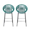 Ferrara - Outdoor Patio Teal Barstool (Set of 2) - Teal - Image 4