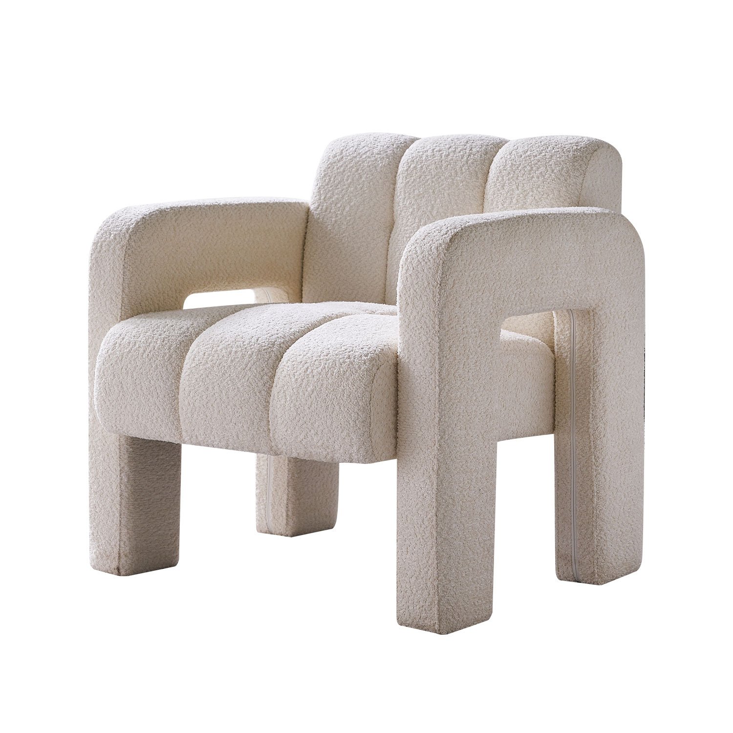31.10" Wide Boucle Upholstered Accent Chair - Beige - Image 10