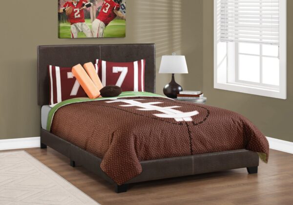 Full Size Bed, Upholstered, Durable Construction, Transitional - Brown