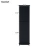 Tall Bathroom Storage Cabinet With Glass Doors, Free-Standing, Two Drawers, And Adjustable Shelves, MDF Board, Painted Perfect For Displaying Your Favorite Items - Black - Image 9