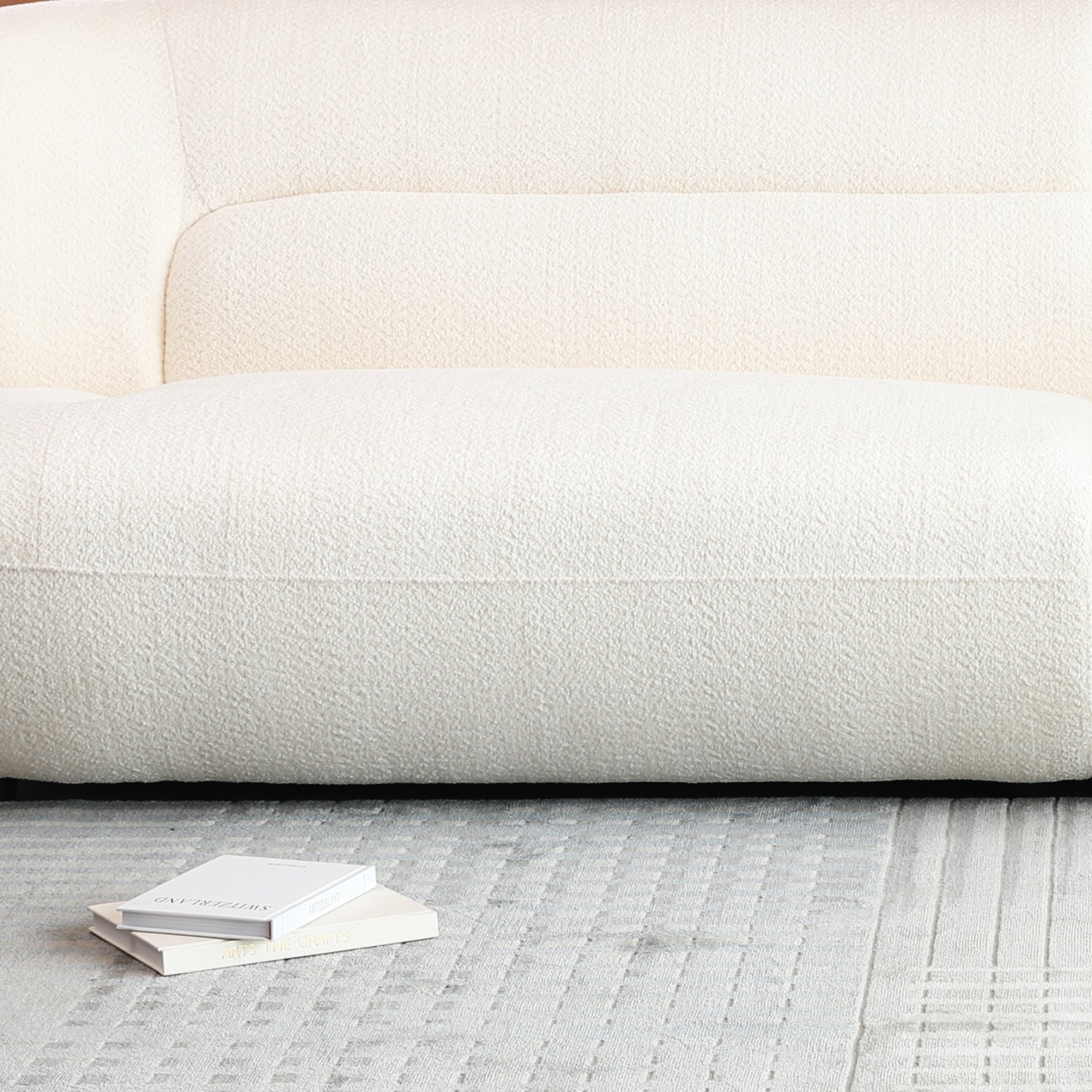 Modern Fashion Yp40116W Circular Curve Design Sofa, 4 Seater For Office & Bedroom - White - Image 8