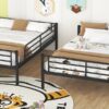 Full Long Over Queen Metal Bunk Bed - Black - Image 17