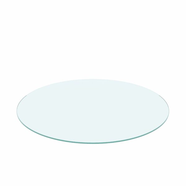 20" Round Tempered Glass Table Top Clear Glass 1 / 4" Thick Flat Polished Edge - Transparent