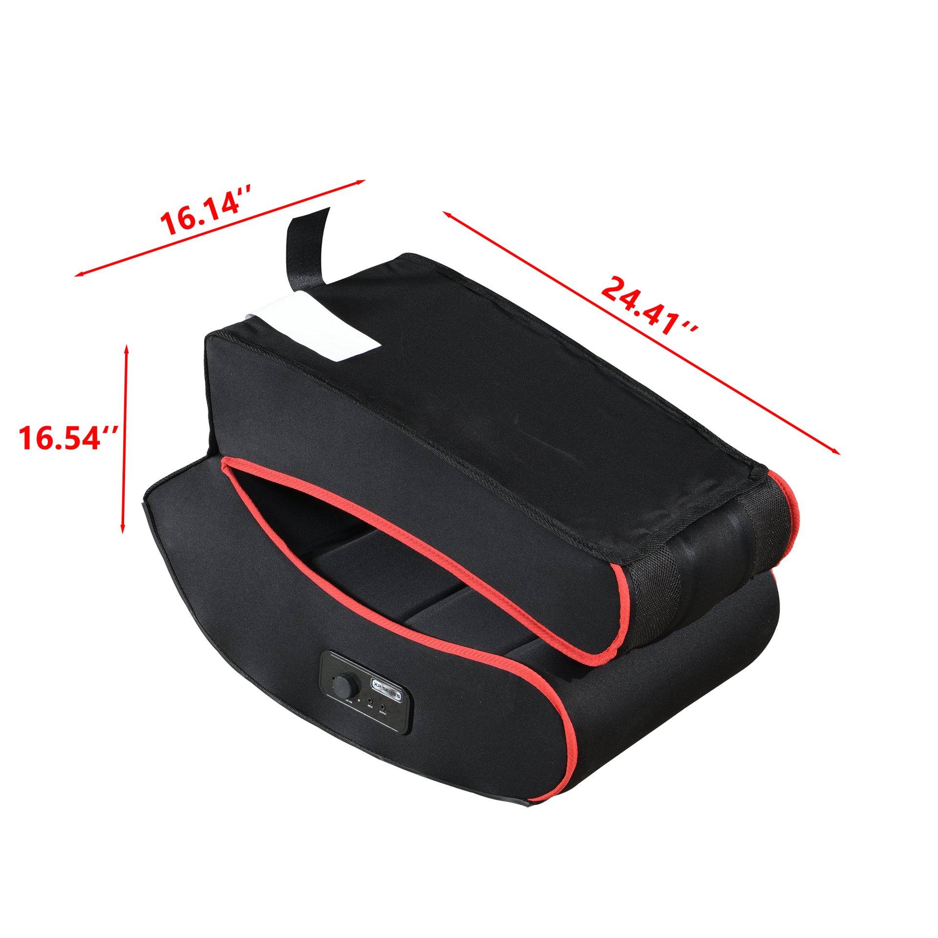 Foldable Gaming Chair With Onboard Speakers, Bluetooth Connection - Black / Red - Image 12