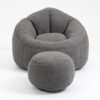 Bedding Bean Bag Sofa Chair High Pressure Foam Bean Bag Chair Adult Material With Padded Foam Padding Compressed Bean Bag With Footrest - Gray - Image 11