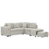 Sectional Sofa L-Shaped Sofa Couch Pull-Out Sofa Bed With A Movable Ottoman, Two USB Ports And Two Cup Holders For Living Room - Gray - Image 15