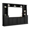 Minimalist - Entertainment Wall Unit Set With Bridge For TVs Up To 75", Ample Storage Space TV Stand With Adjustable Shelves - Black - Image 13