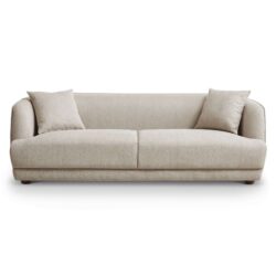 Larisa - Mid-Century Modern Linen Sofa - Cream