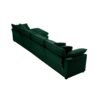 Modern Upholstered 4 Seater Corduroy Sofa With Footstool With Arm And Throw Pillows - Green - Image 15