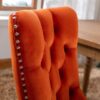 Nikki - Modern, High-End Tufted Solid Wood Contemporary Velvet Upholstered Dining Chair With Wood Legs Nailhead Trim (Set of 2) - Orange - Image 8