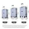 Hardshell Suitcase Spinner Wheels Pp Luggage Sets Lightweight Suitcase With Tsa Lock, 3 Piece Set (20/24/28) - Silver - Image 3