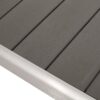 Outdoor Modern Aluminum Dining Bench With Faux Wood Seat, Durable And Elegant Design - Gray / Silver - Image 10