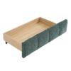 Modern King Size Upholstered Bed With Headboard And Storage Drawer - Blue / Green - Image 18