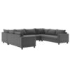 Modular Sectional Reversible U Shaped Couch Set, Free Combination Minimalist Style, Oversized 8 Seat Convertible Sofa - Gray - Image 3