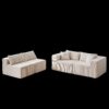 Corduroy Modular L Shaped Sectional Sofa, Luxury Floor Couch Set, 4 Piece Free Combination - Beige - Image 6