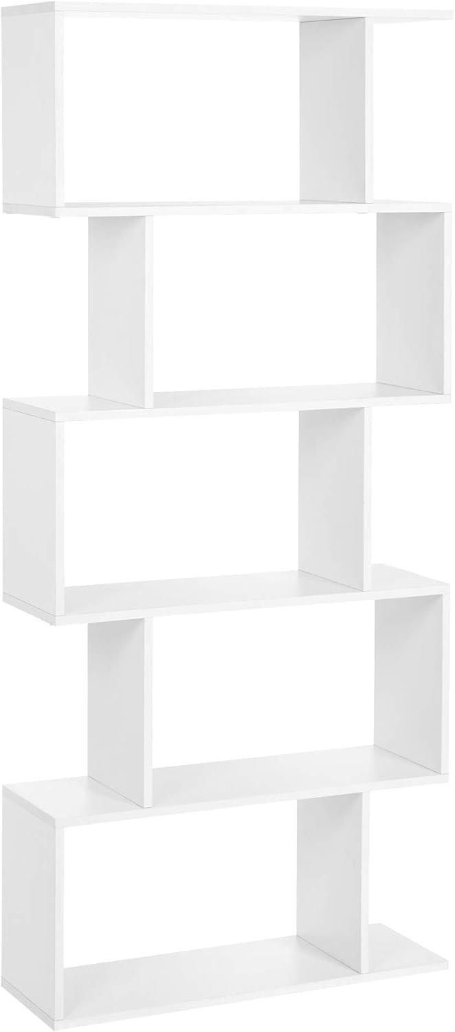 5 Layer Simple Household White Bookshelf - Cream White - Image 2
