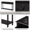 Console Table Sofa Table With Drawers For Entryway With Projecting Drawers And Long Shelf - Espresso - Image 7