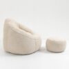 Bedding Bean Bag Sofa Chair High Pressure Foam Bean Bag Chair Adult Material With Padded Foam Padding Compressed Bean Bag With Footrest - Beige - Image 16