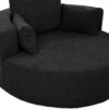 360 Degree Swivel Accent Barrel Chair With Removable Pillows - Black - Image 16