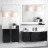 Rectangular Wall-Mounted Beveled Bathroom Mirror, Square Angle Metal Frame Wall Mounted Bathroom Mirrors For Wall (Horizontal & Vertical) - Glossy White - Image 4