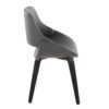 Fabrico - Mid-Century Modern Faux Leather Dining Chair (Set of 2) - Black / Gray - Image 2