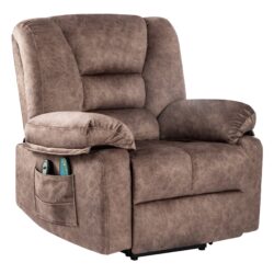 Power Lift Recliner Chair Sofa With Massage - Brown